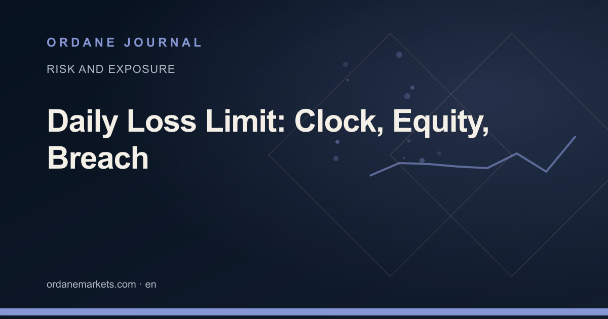 Daily Loss Limit: Clock, Equity, Breach. Ordane Journal.
