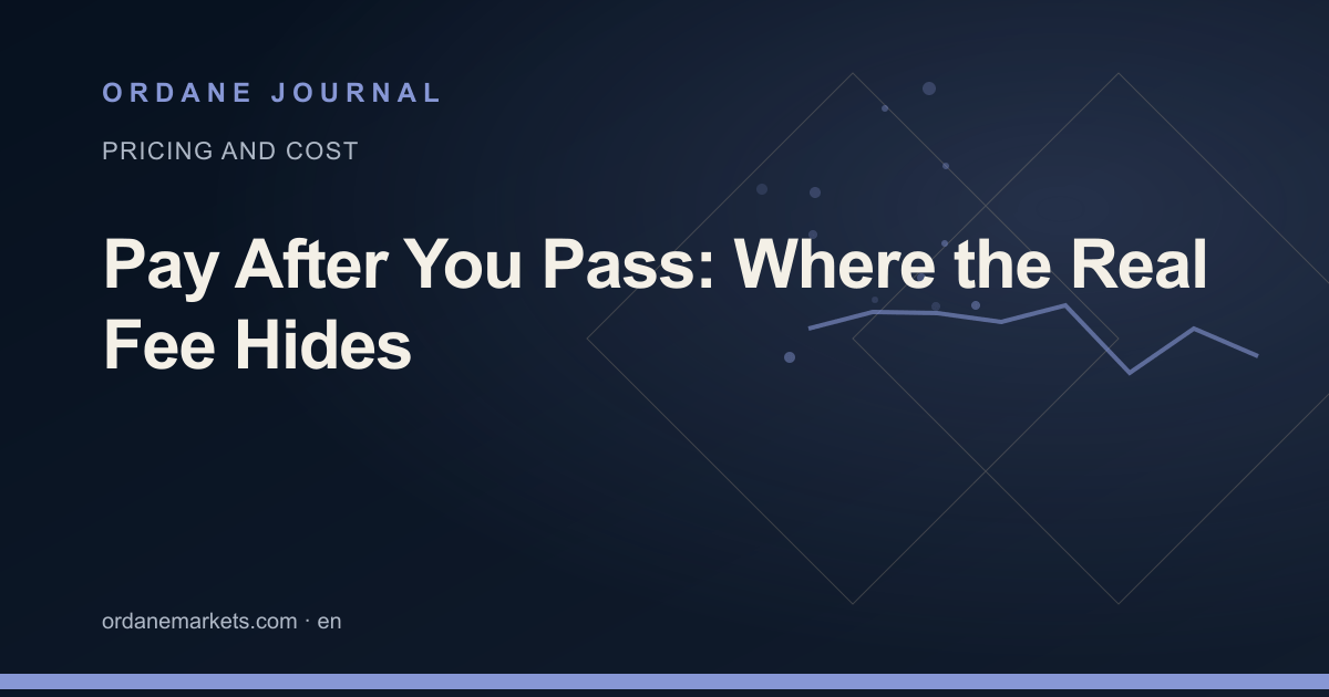 Pay After You Pass: Where the Real Fee Hides. Ordane Journal.
