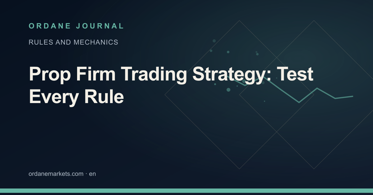 Prop Firm Trading Strategy: Test Every Rule. Ordane Journal.
