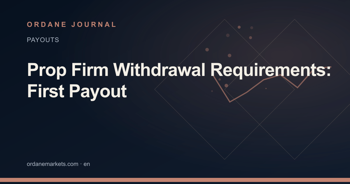 Prop Firm Withdrawal Requirements: First Payout. Ordane Journal.