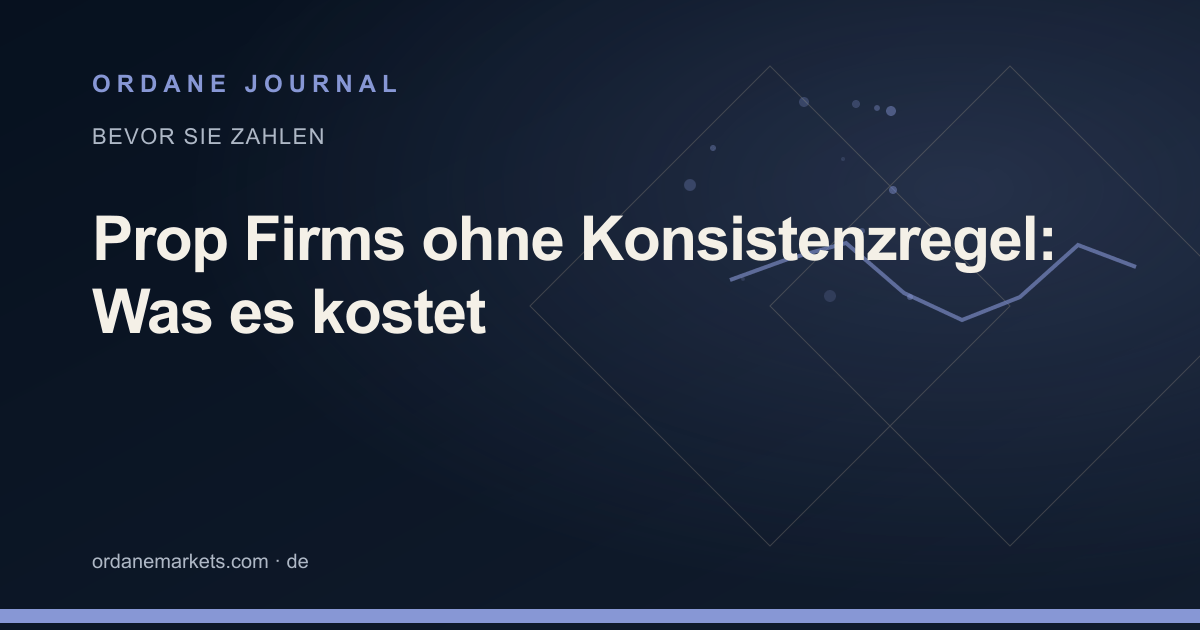 Prop Firms ohne Konsistenzregel: Was es kostet. Ordane Journal.